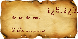 Áts Áron névjegykártya